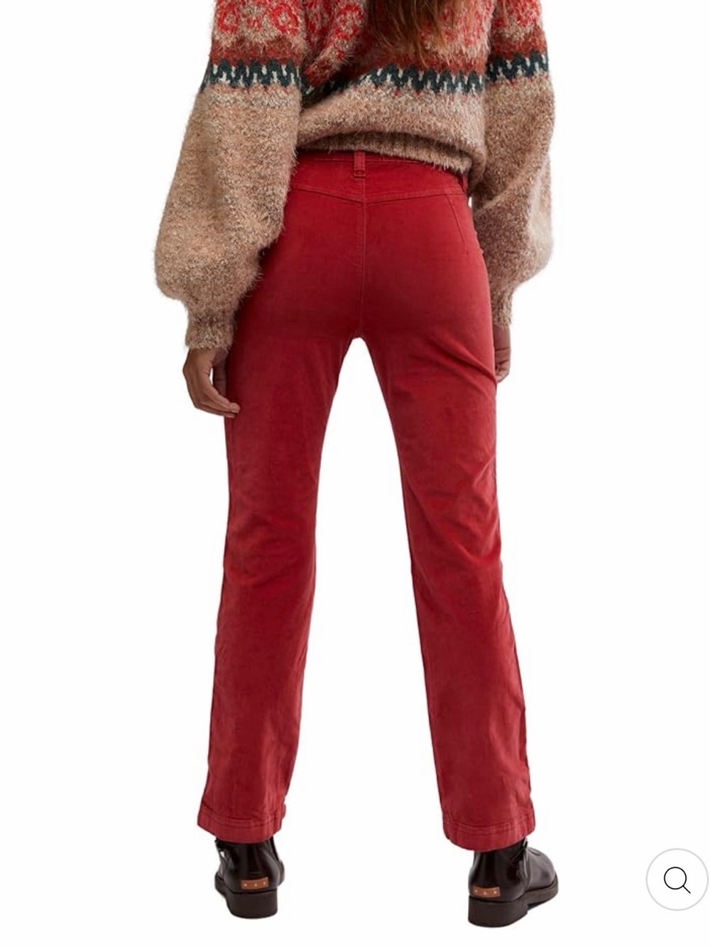 Free People High Time Kick Flare Red Dahlia Corduroys Sz 14 NWT - Picture 2 of 13